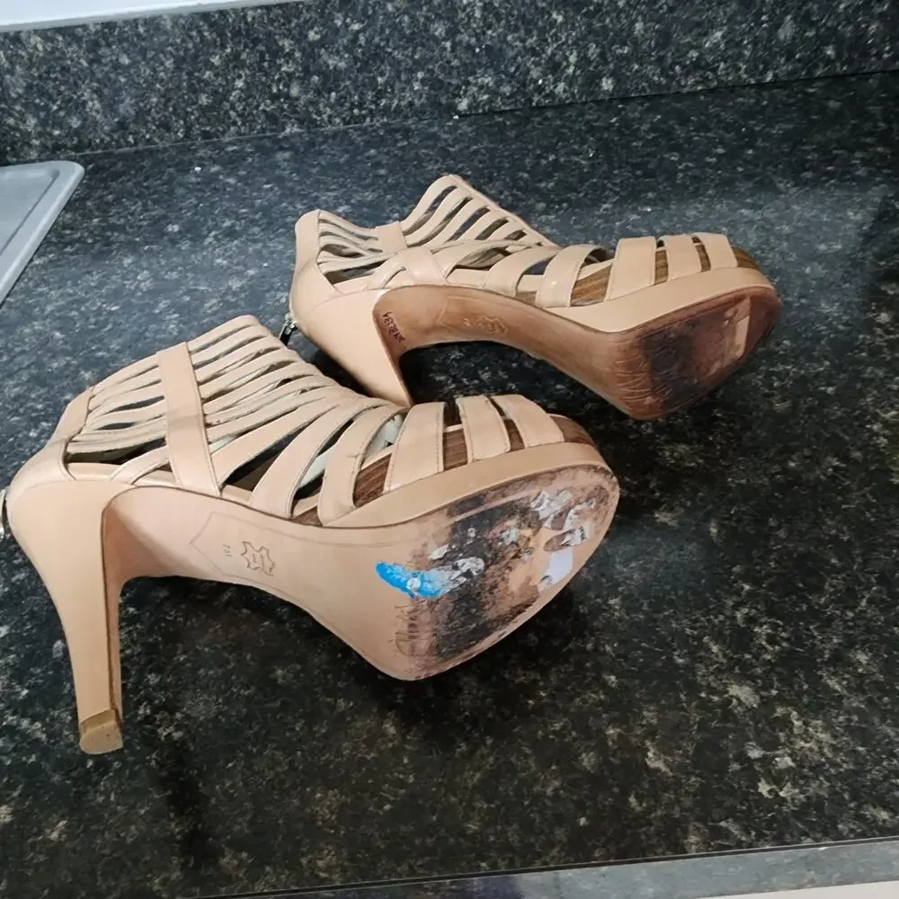 Joan and David Strappy Ankle Gladiator Stiletto Booties Size 7M